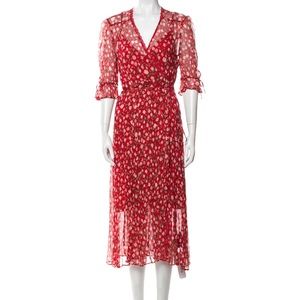 The Kooples Floral Print Midi Dress